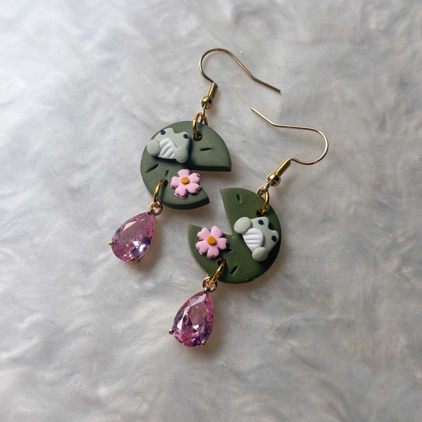 FROG ON LILYPAD EARRINGS