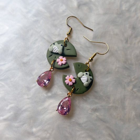FROG ON LILYPAD EARRINGS
