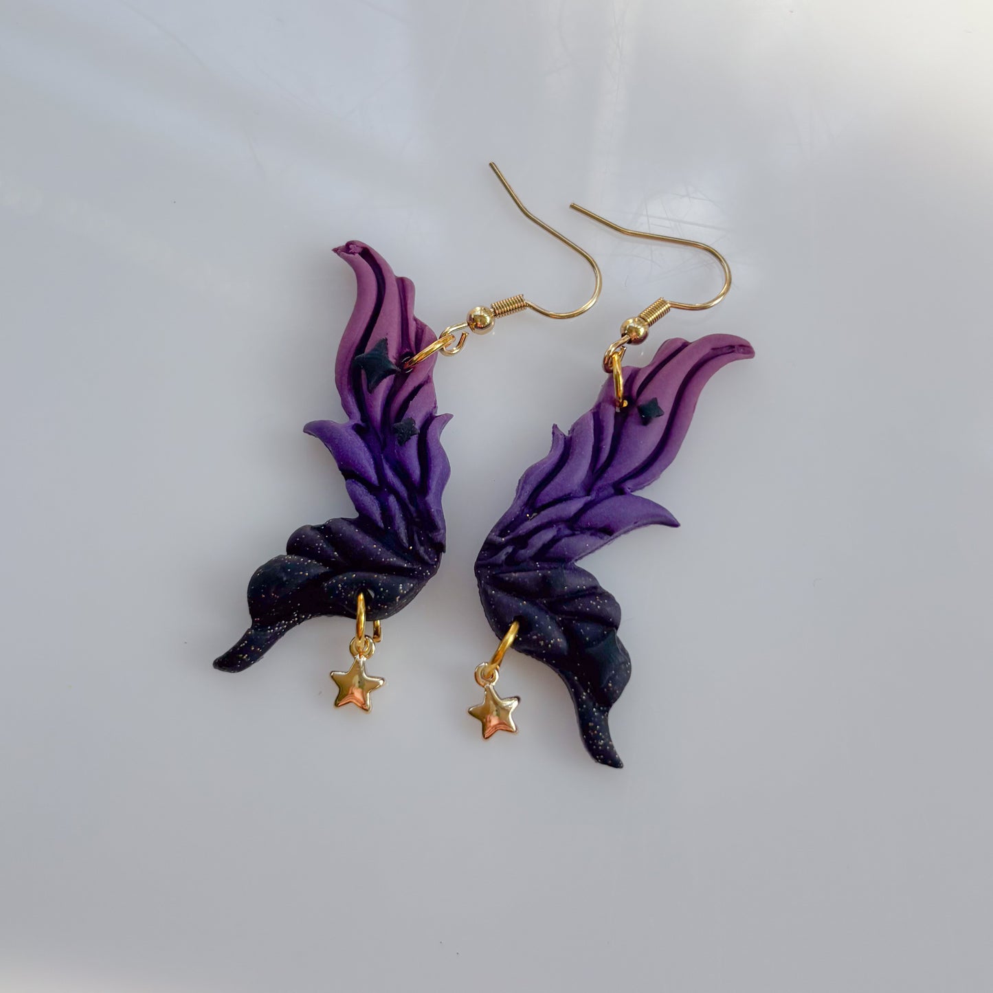 MALEFICENT FAIRY WING EARRINGS (PURPLE/BLACK)