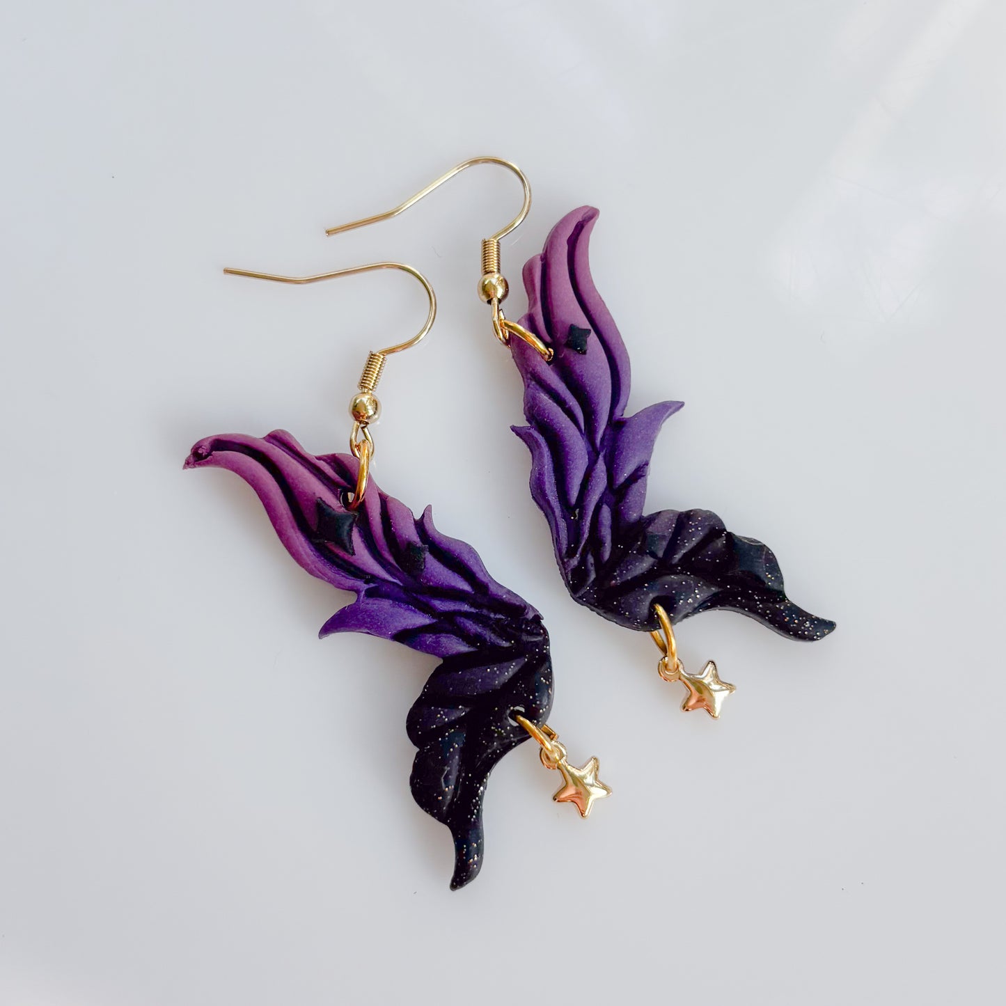 MALEFICENT FAIRY WING EARRINGS (PURPLE/BLACK)
