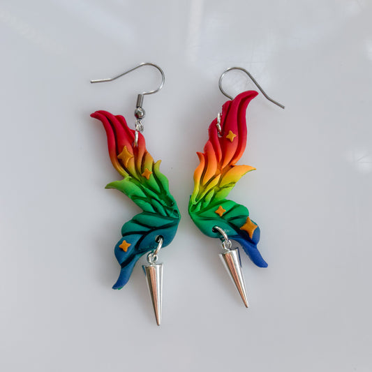 RAINBOW GROTTO FAIRY WING EARRINGS (RAINBOW)