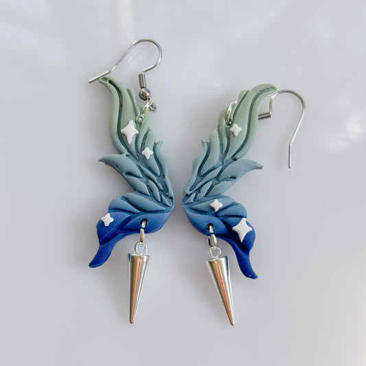 FROSTBITE FAIRY WING EARRINGS (BLUE)