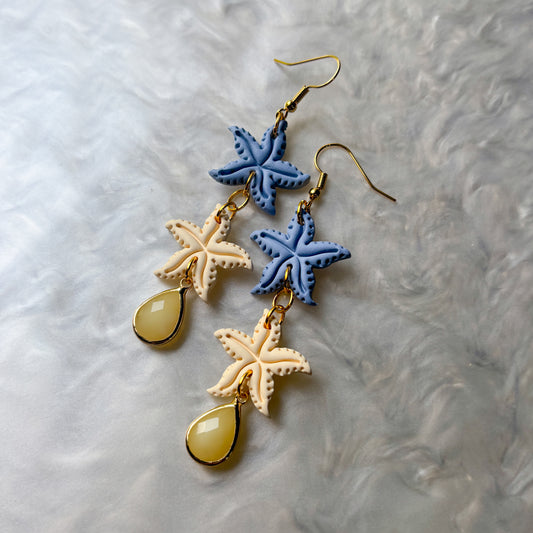 STARFISH & SHELL DUO EARRINGS