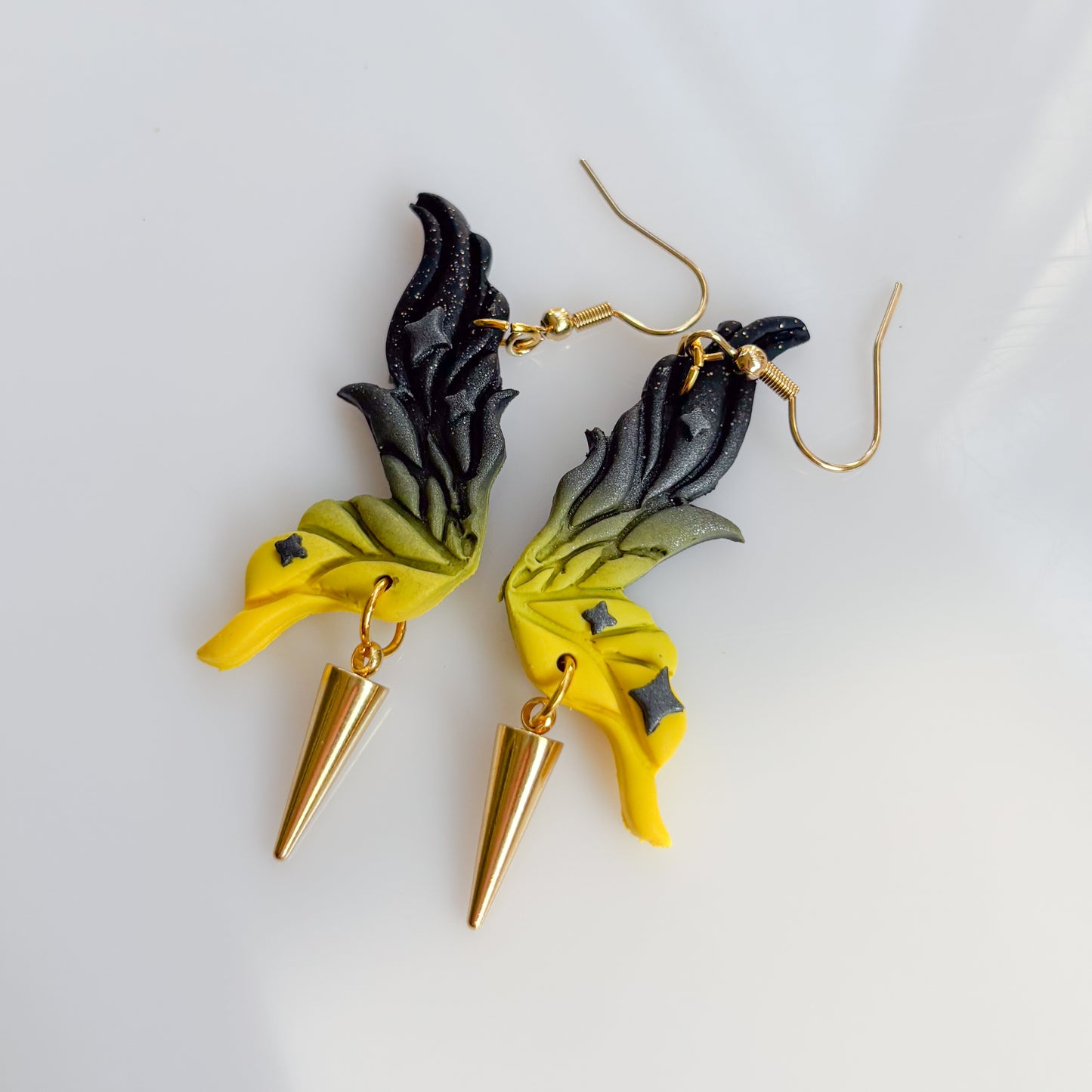 BUMBLEBEE FAIRY WING EARRINGS (YELLOW/BLACK)