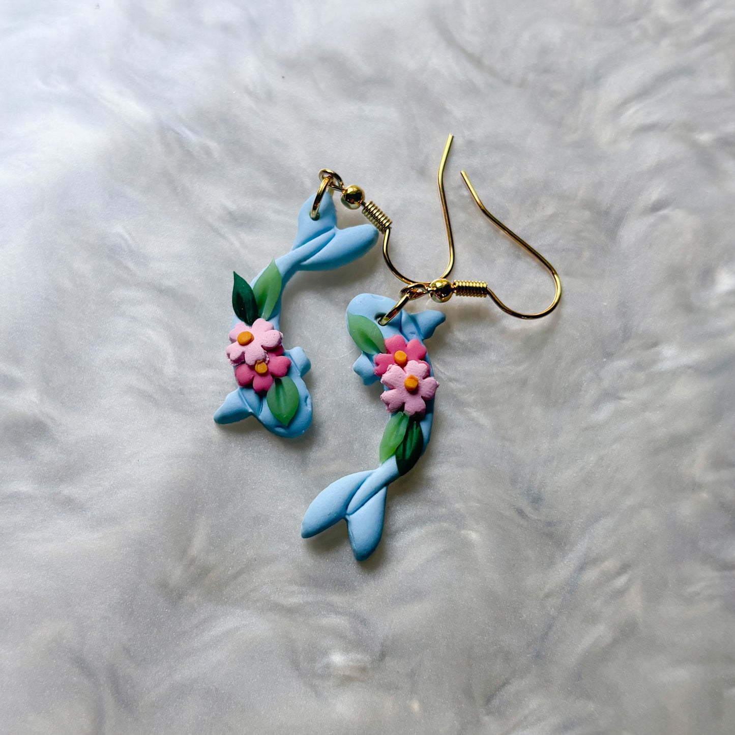 LITTLE BLUE KOI EARRINGS