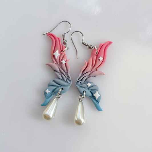 LOVER FAIRY WING EARRINGS (PINK/BLUE)