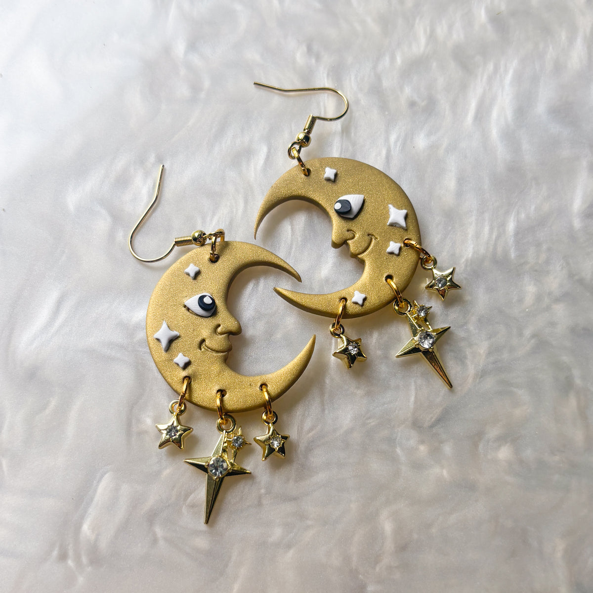 CELESTIAL MOON GUY EARRINGS