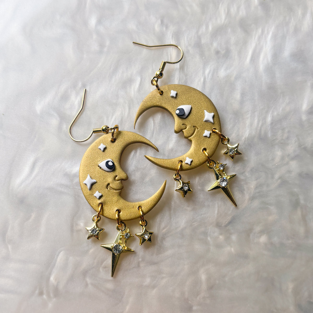 CELESTIAL MOON GUY EARRINGS