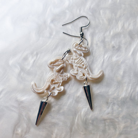 T REX SKELETON EARRINGS
