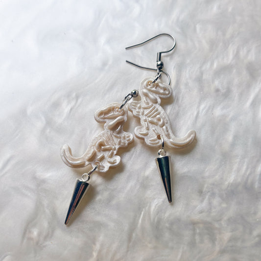 T REX SKELETON EARRINGS