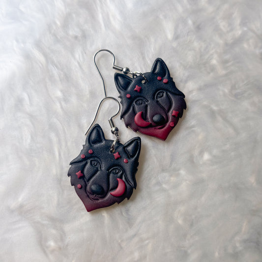 BLOOD MOON WOLF EARRINGS
