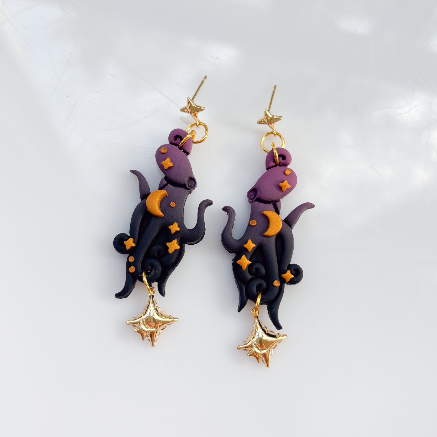 MAUVE OMBRE CELESTIAL OCTOPUS EARRINGS