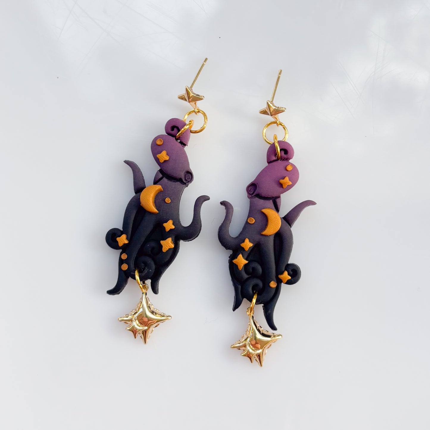 MAUVE OMBRE CELESTIAL OCTOPUS EARRINGS
