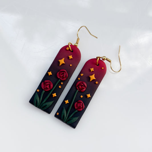 GOTHIC ROSE TALL ARCH EARRINGS