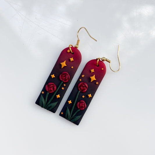GOTHIC ROSE TALL ARCH EARRINGS