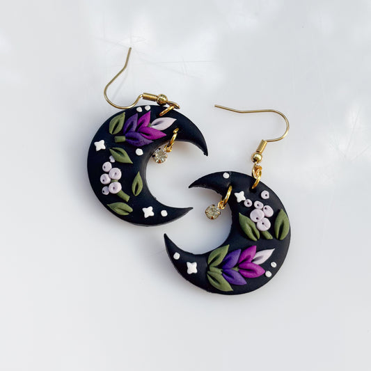 LAVENDER LILAC MOON EARRINGS