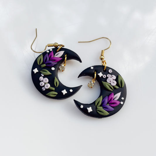 LAVENDER LILAC MOON EARRINGS