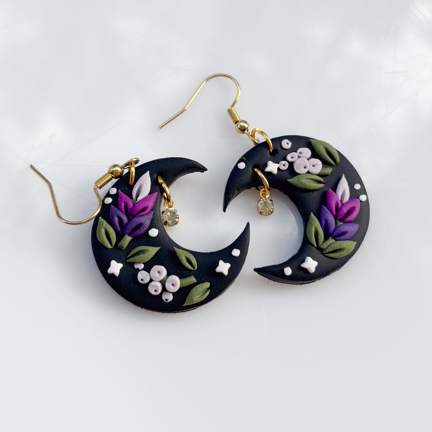 LAVENDER LILAC MOON EARRINGS