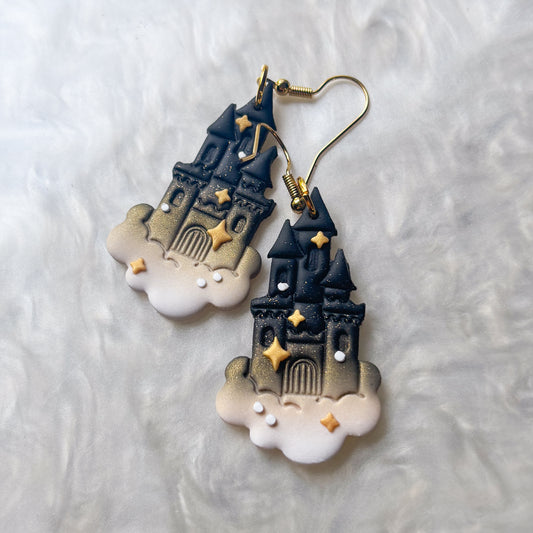 CASTLE IN THE SKY BLACK & GOLD EARRINGS