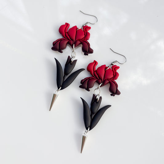 GOTHIC ROSE IRIS EARRINGS