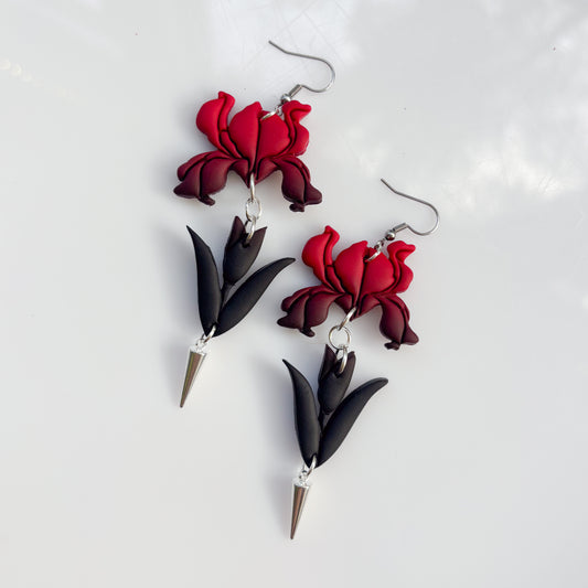 GOTHIC ROSE IRIS EARRINGS