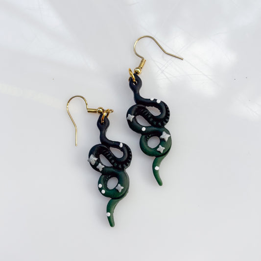 GREEN SNAKE EARRINGS