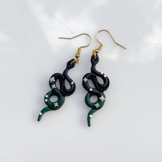 GREEN SNAKE EARRINGS