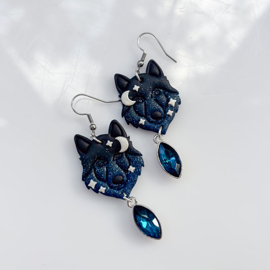 BLUE WOLF EARRINGS