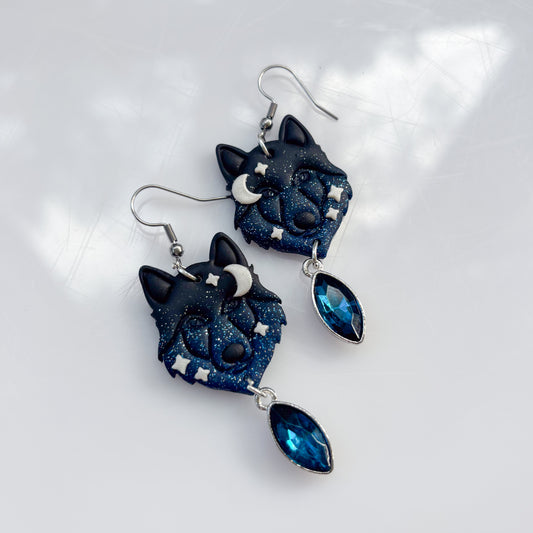 BLUE WOLF EARRINGS