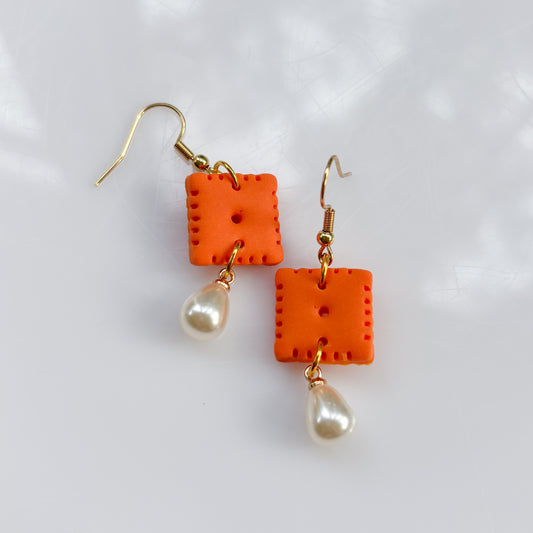 CHEESE CRACKER EARRINGS