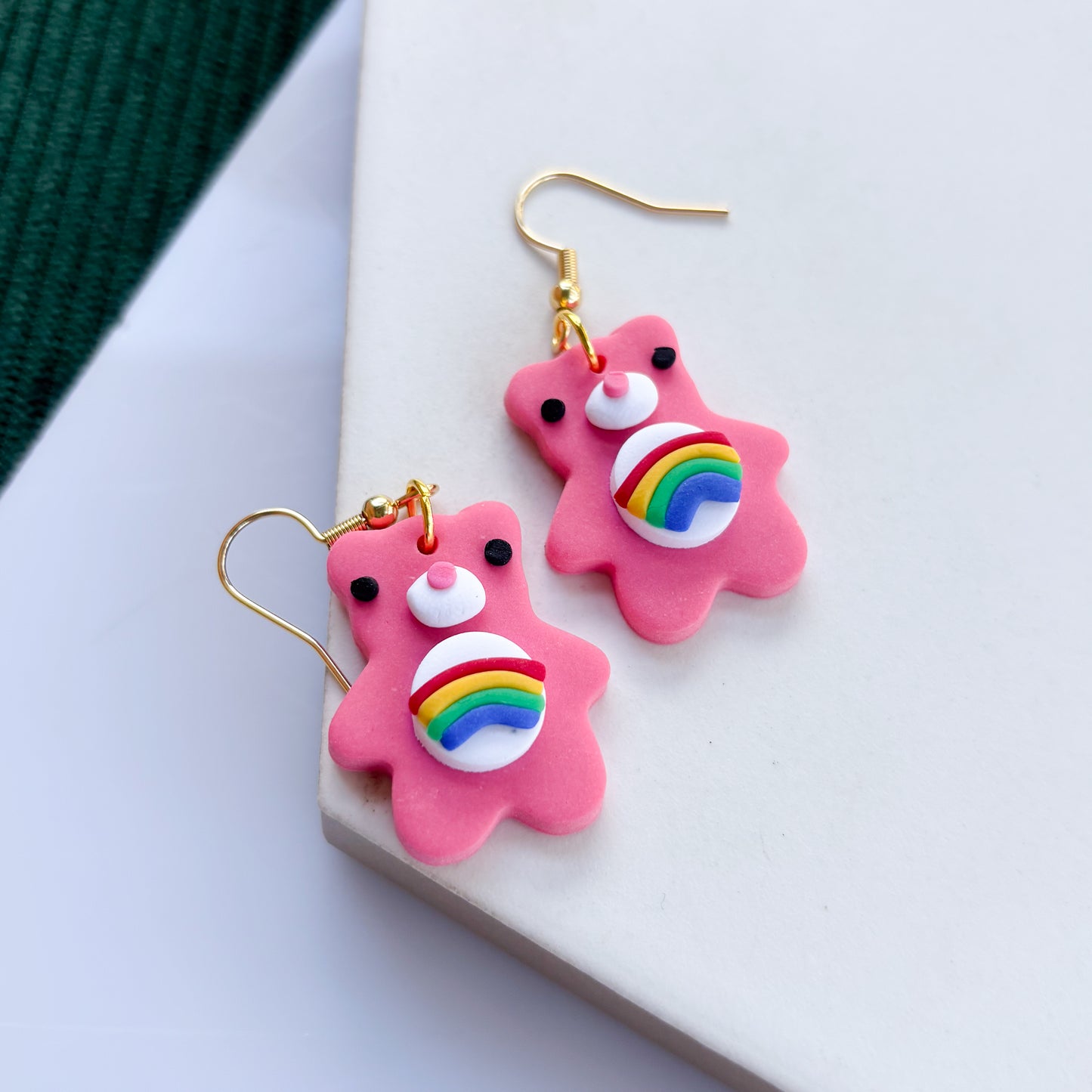 CHEER CARE BEAR EARRINGS