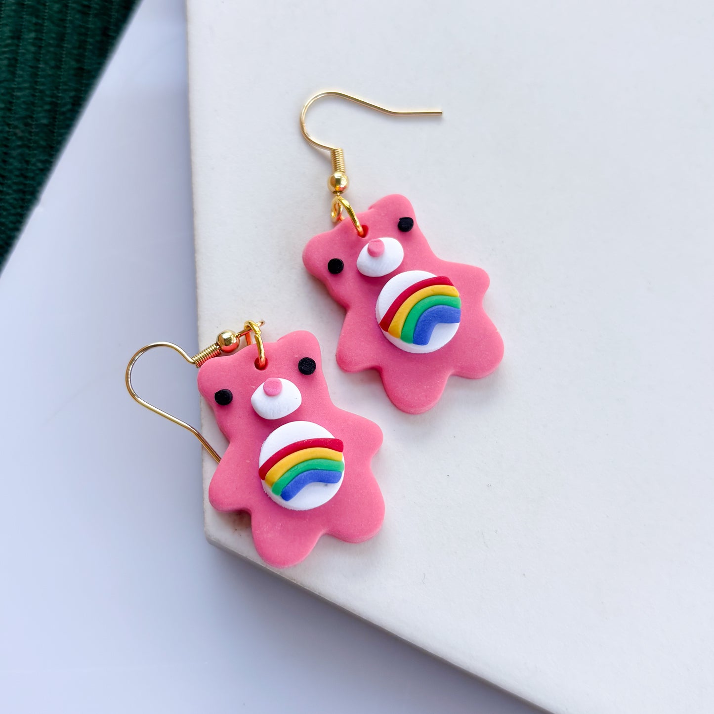 CHEER CARE BEAR EARRINGS