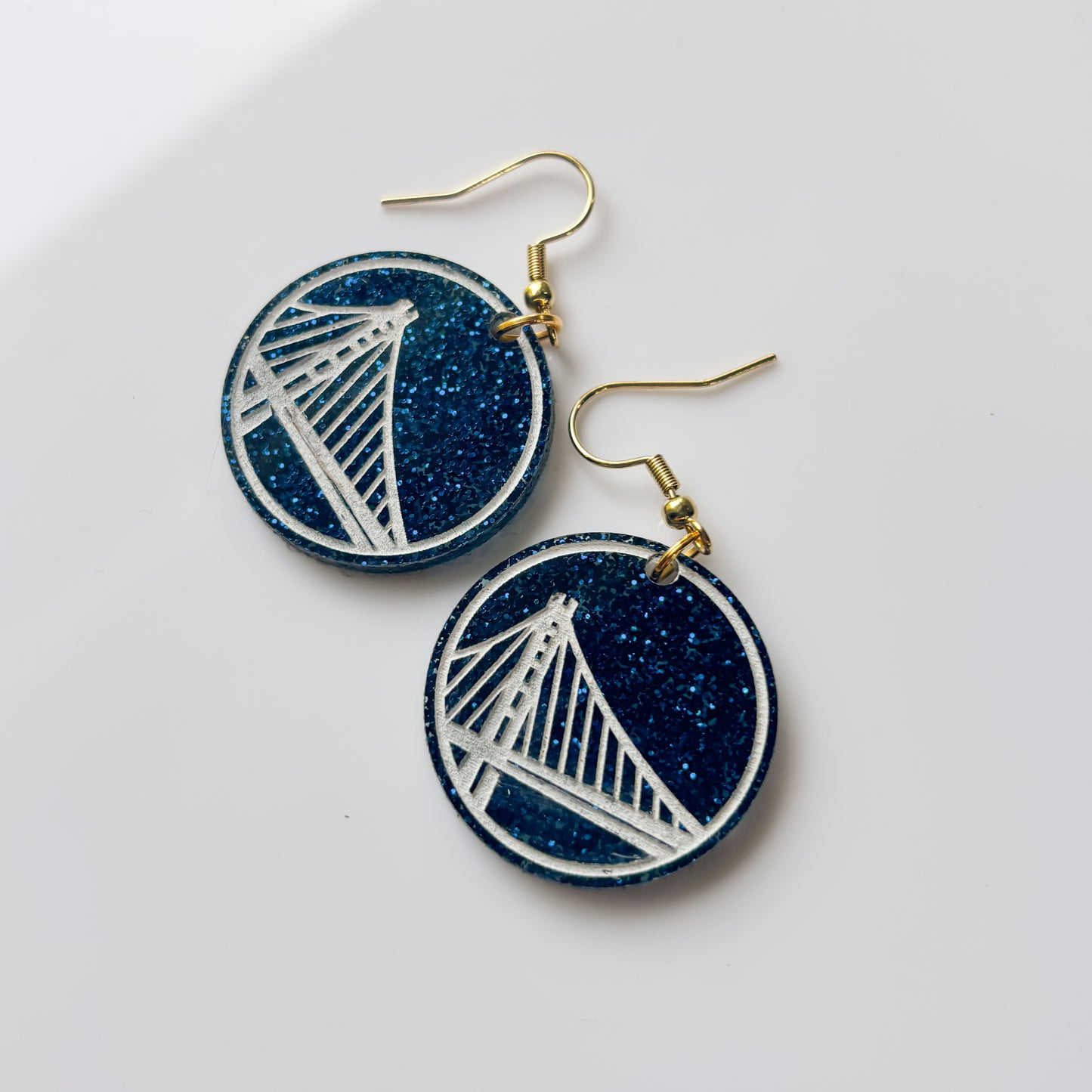 WARRIORS GOLDEN GATE BRIDGE ACRYLIC EARRINGS