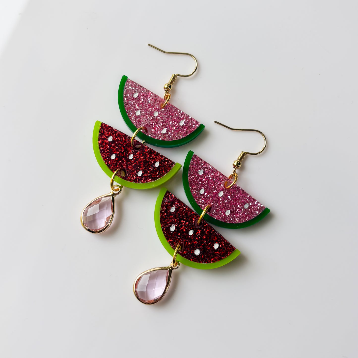 WATERMELON DUO ACRYLIC EARRINGS