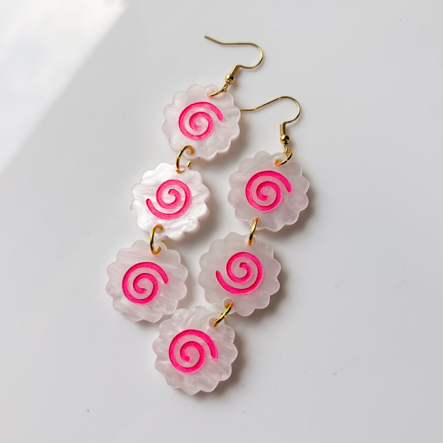 FISH CAKE TRIO ACRYLIC EARRINGS