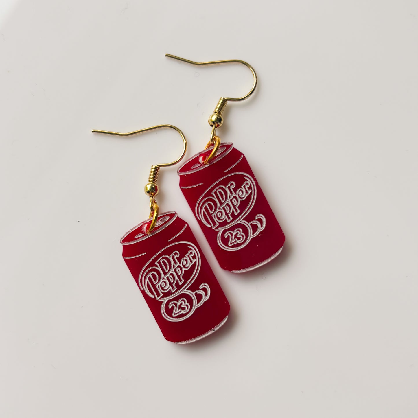 DR PEPPER ACRYLIC EARRINGS