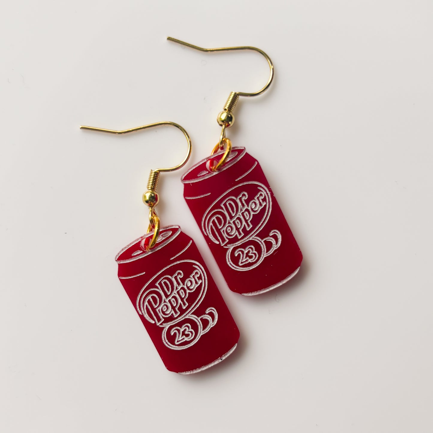 DR PEPPER ACRYLIC EARRINGS
