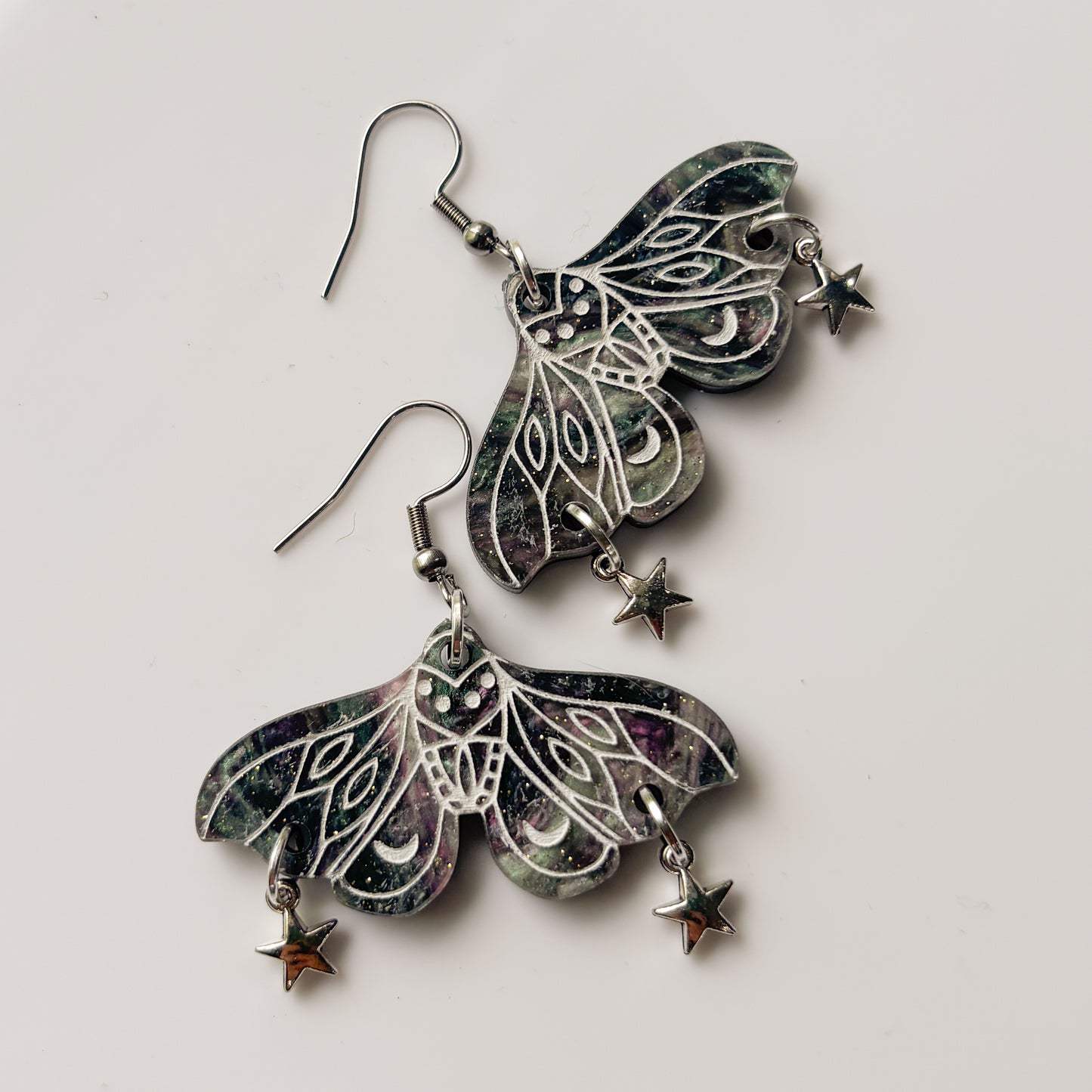 MOTH ACRYLIC EARRINGS