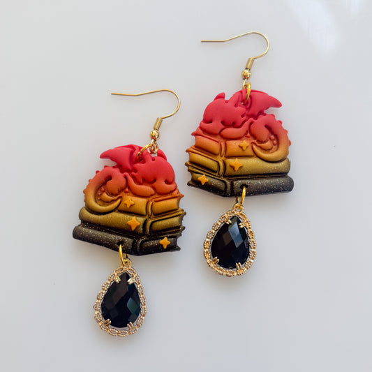DRAGONS ON BOOKS (RED/GOLD/BLACK)