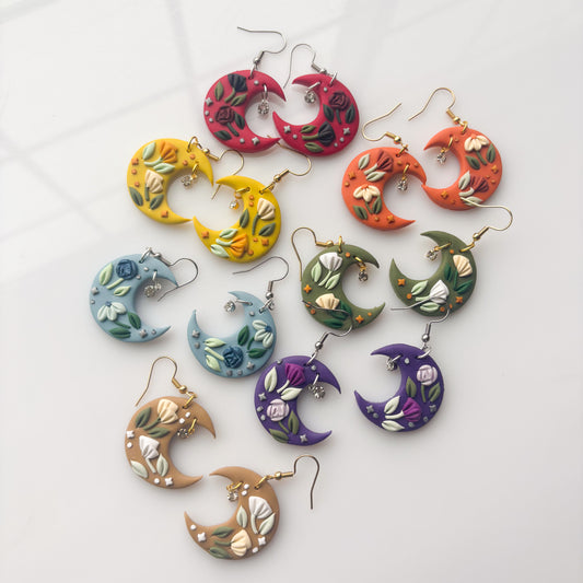 FLORAL MOON EARRINGS