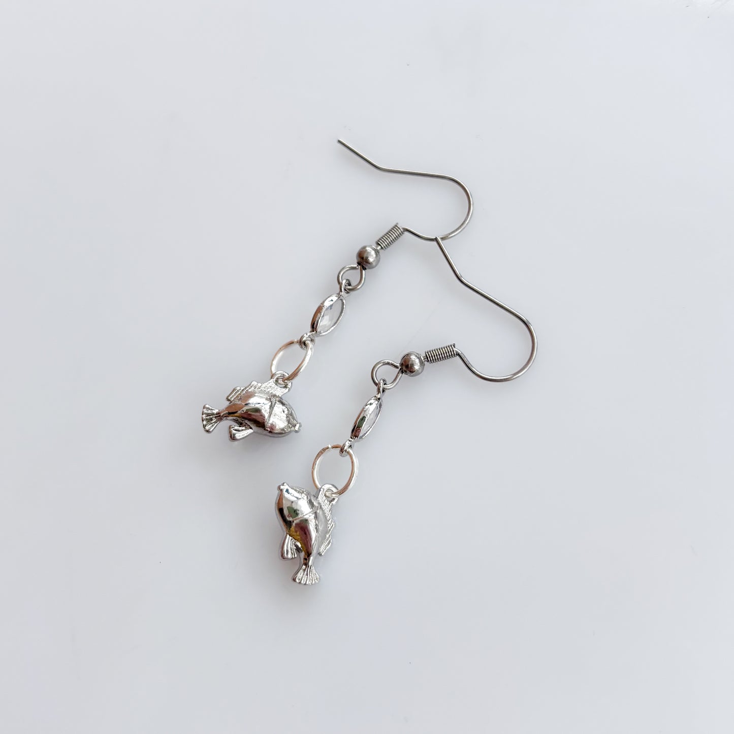 FISH SILVER CHARM EARRINGS