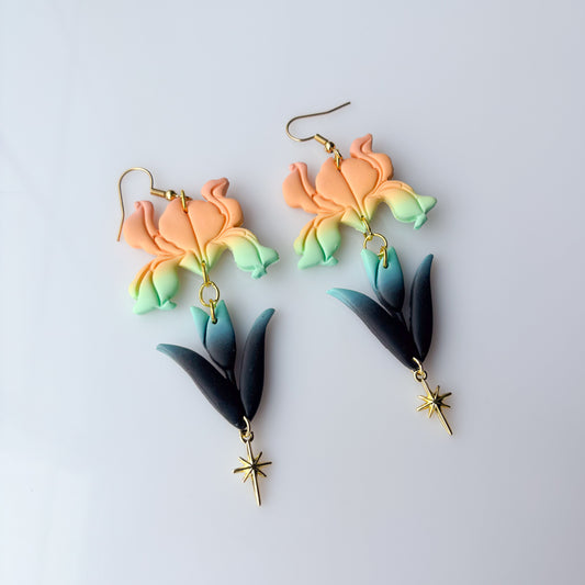 IRIS EARRINGS (CREAMSICLE MELT)