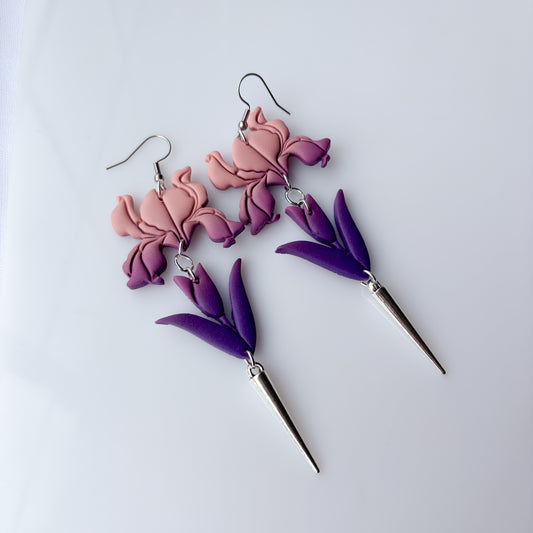 IRIS EARRINGS (PINK PURPLE MELT)