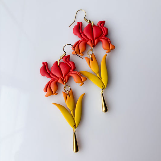 IRIS EARRINGS (FIRE SUNSET)