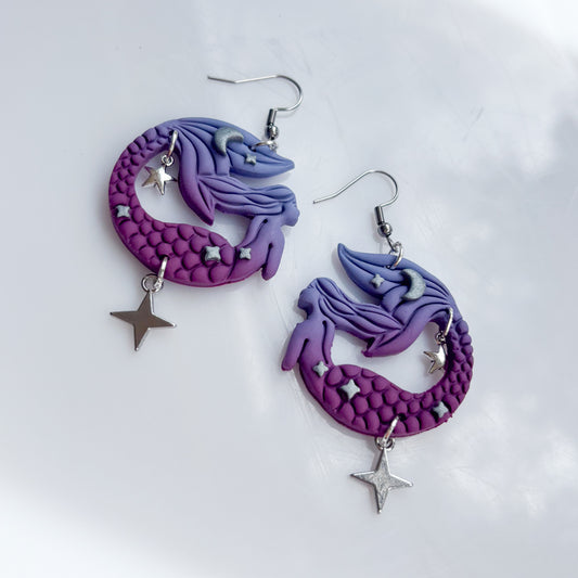 PURPLE MERMAID EARRINGS