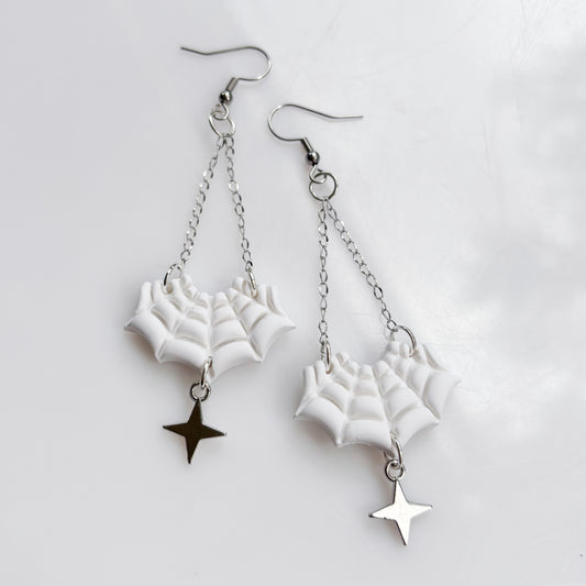 SPIDERWEB DANGLY EARRINGS