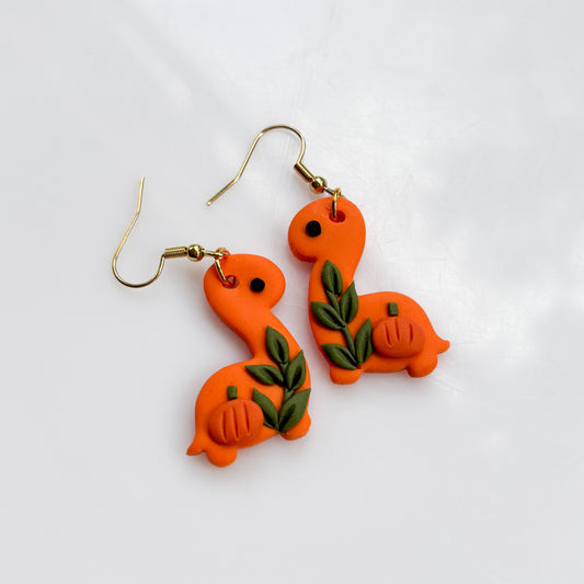PUMPKIN DINO EARRINGS