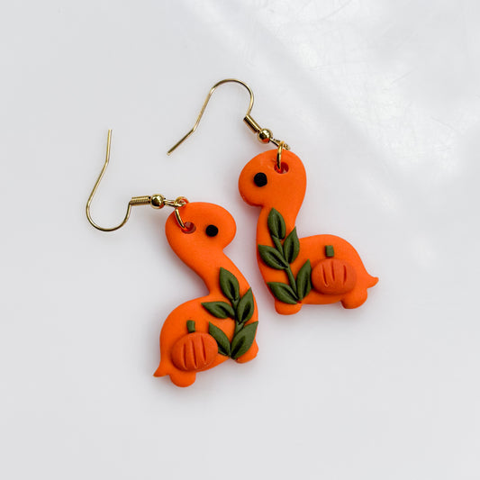 PUMPKIN DINO EARRINGS