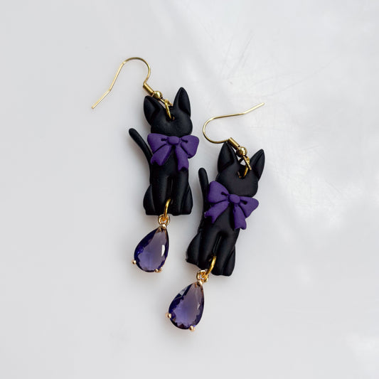 PURPLE KIKI CAT EARRINGS