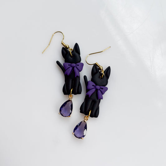 PURPLE KIKI CAT EARRINGS